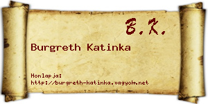 Burgreth Katinka névjegykártya